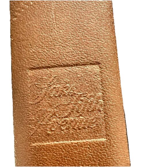 Saks Fifth Avenue Sz 38 Antique Brown Aniline Kipskin Shoulder Made in USA Belt - Picture 2 of 7